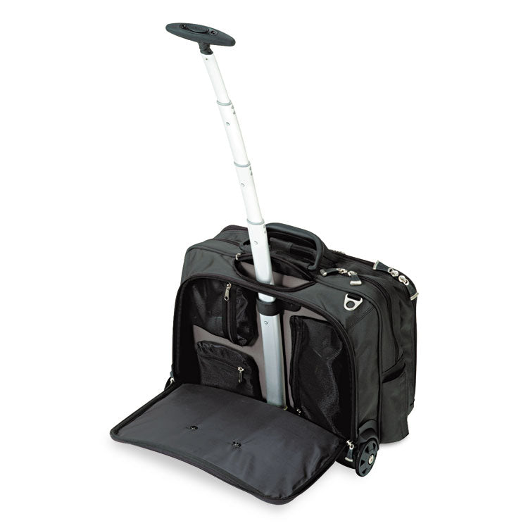 Kensington® Contour Rolling Laptop Case, Fits Devices Up to 17", Ballistic Nylon, 17.5 x 9.5 x 13, Black (KMW62348) Each