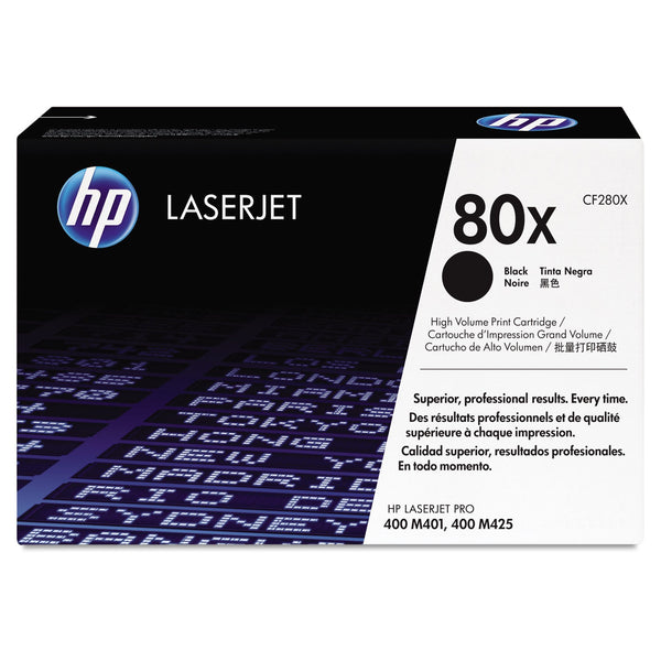 HP HP 80X, (CF280X) High-Yield Black Original LaserJet Toner Cartridge (HEWCF280X)