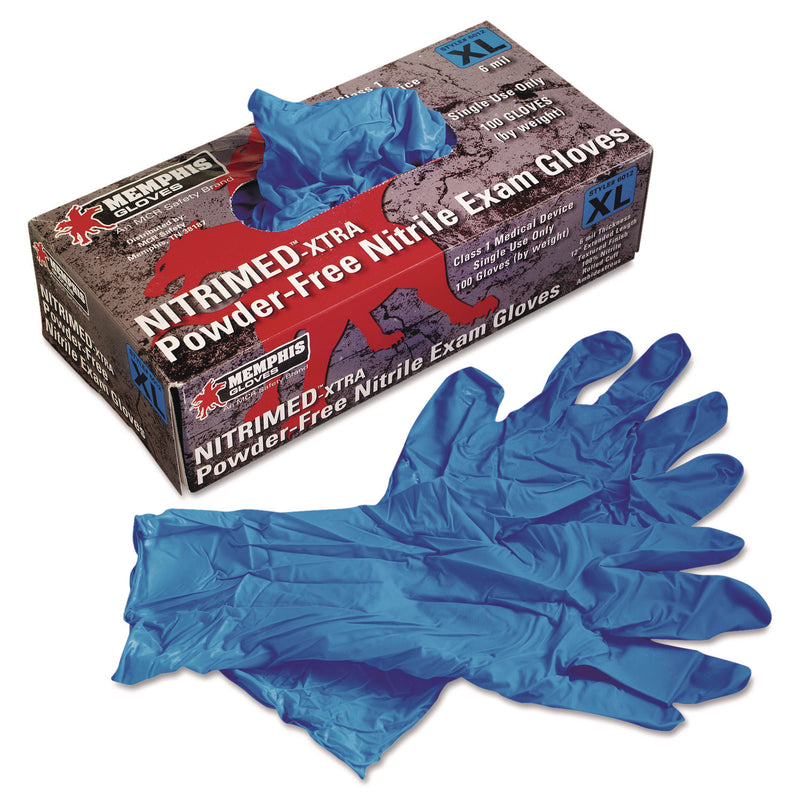 Nitri-Med Disposable Nitrile Gloves, Blue, X-Large, 100/Box (GN16012XL) Box of 100