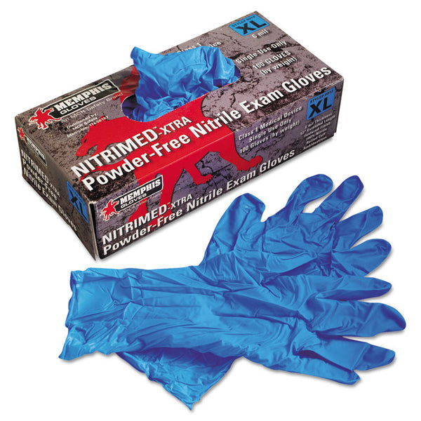 MCR™ Safety Nitri-Med Disposable Nitrile Gloves, Blue, X-Large, 100/Box (MPG6012XL)