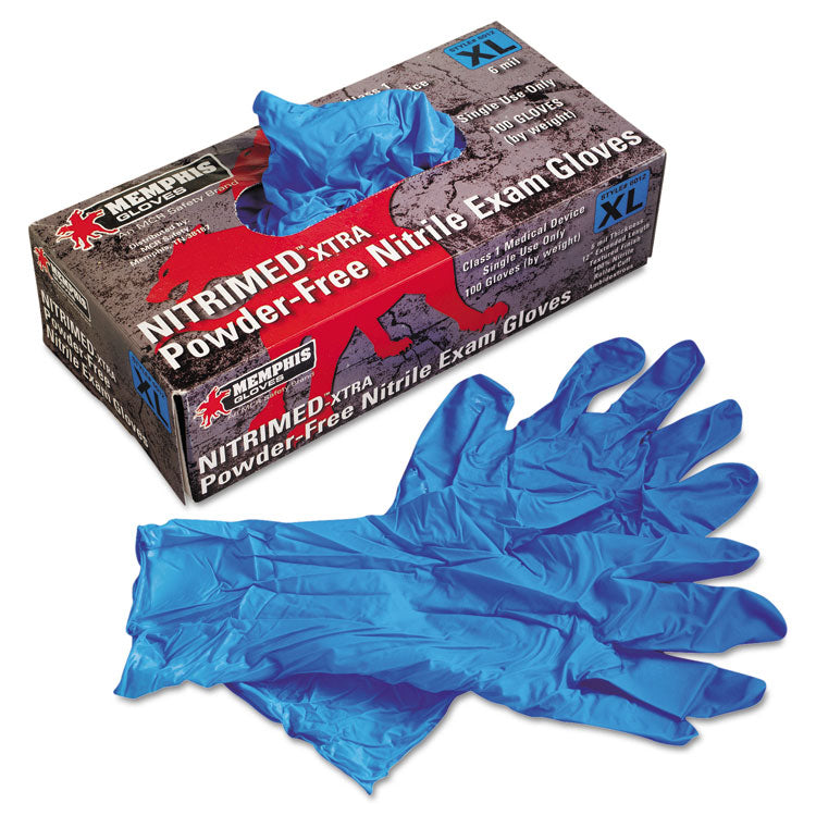 MCR™ Safety Nitri-Med Disposable Nitrile Gloves, Blue, X-Large, 100/Box (MPG6012XL)