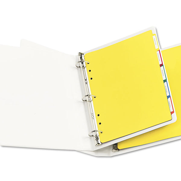 Avery® Heavy-Duty Plastic Dividers with Multicolor Tabs and White Labels , 5-Tab, 11 x 8.5, Assorted, 1 Set (AVE23080)