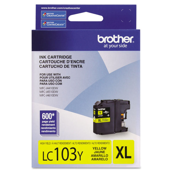 Brother LC103Y Innobella High-Yield Ink, 600 Page-Yield, Yellow (BRTLC103Y)