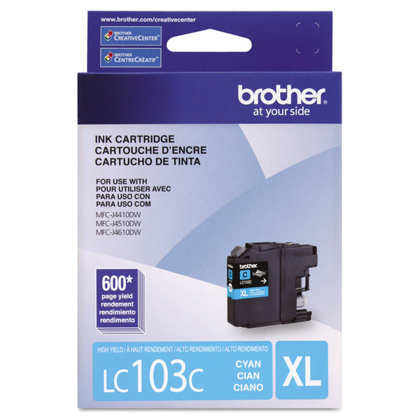 Brother LC103C Innobella High-Yield Ink, 600 Page-Yield, Cyan (BRTLC103C)