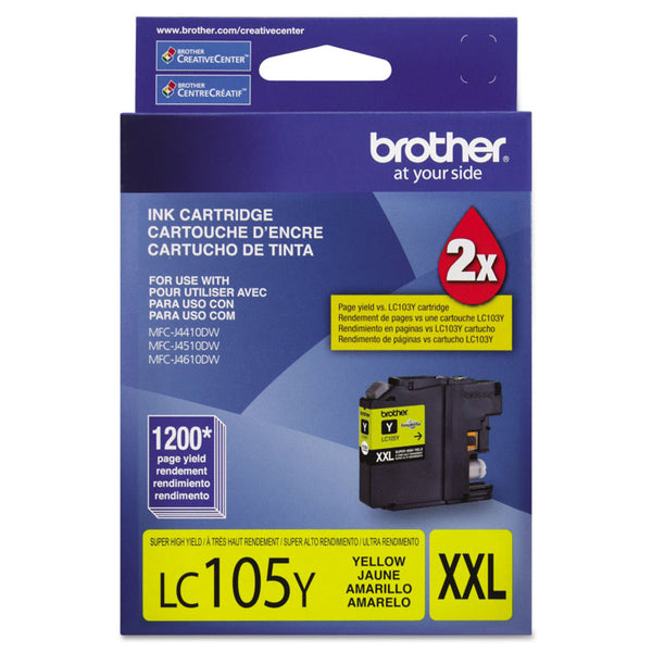 Brother LC105Y Innobella Super High-Yield Ink, 1,200 Page-Yield, Yellow (BRTLC105Y)