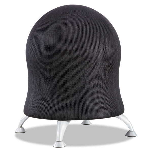 Safco® Zenergy Ball Chair, Backless, Supports Up to 250 lb, Black Fabric Seat, Silver Base (SAF4750BL)