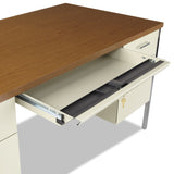 Alera® Double Pedestal Steel Desk, 60" x 30" x 29.5", Cherry/Putty (ALESD6030PC)