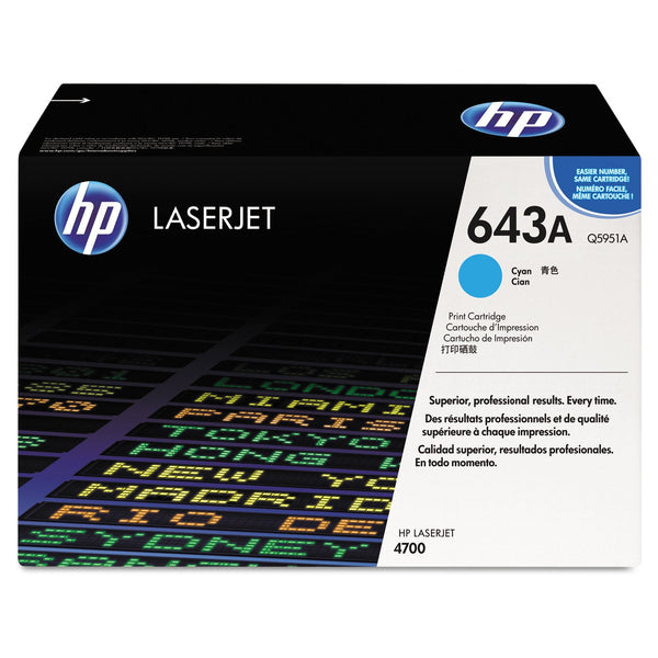 HP HP 643A, (Q5951A) Cyan Original LaserJet Toner Cartridge (HEWQ5951A)