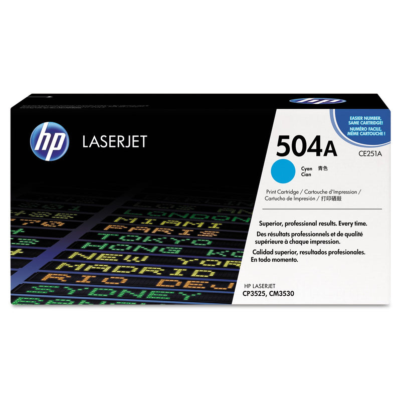 HP HP 504A, (CE251A) Cyan Original LaserJet Toner Cartridge (HEWCE251A)