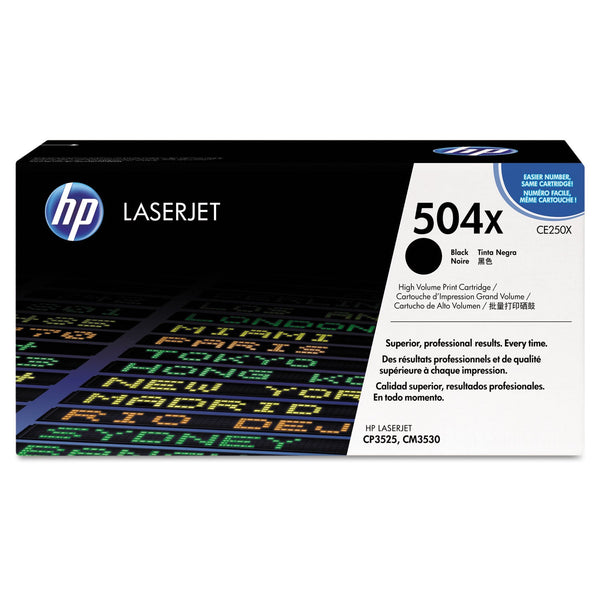 HP HP 504X, (CE250X) High-Yield Black Original LaserJet Toner Cartridge (HEWCE250X)