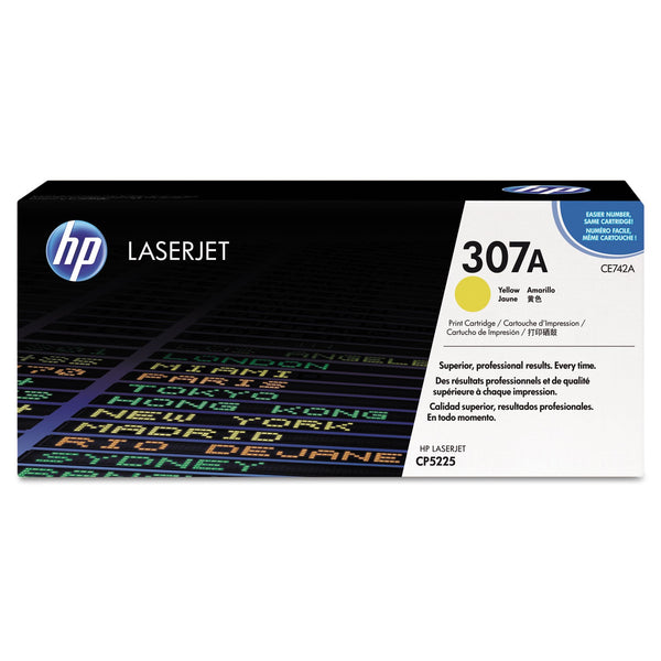 HP HP 307A, (CE742A) Yellow Original LaserJet Toner Cartridge (HEWCE742A)