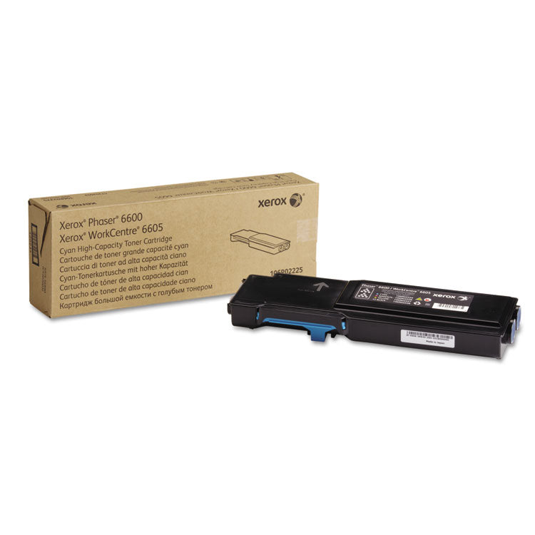 Xerox® 106R02225 High-Yield Toner, 6,000 Page-Yield, Cyan (XER106R02225)