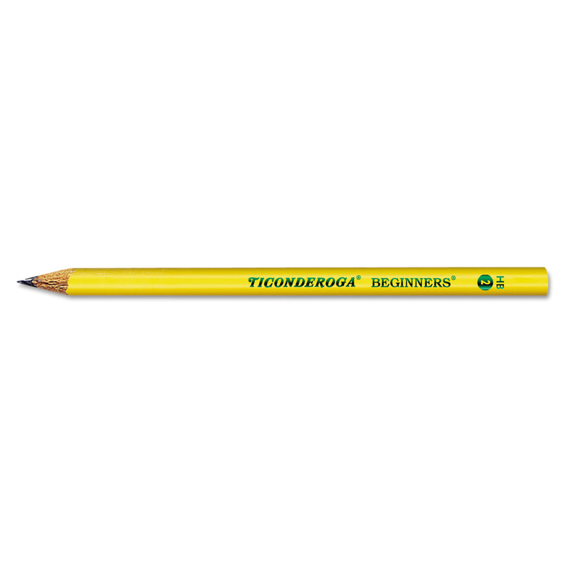 Dixon Ticonderoga Beginners Woodcase Pencil with Microban, HB (#2), Black Lead, Yellow Barrel, Dozen (DIX130800002) 1 Dozen