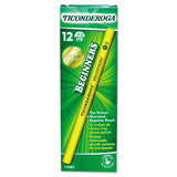 Dixon Ticonderoga Beginners Woodcase Pencil with Microban, HB (#2), Black Lead, Yellow Barrel, Dozen (DIX130800002) 1 Dozen