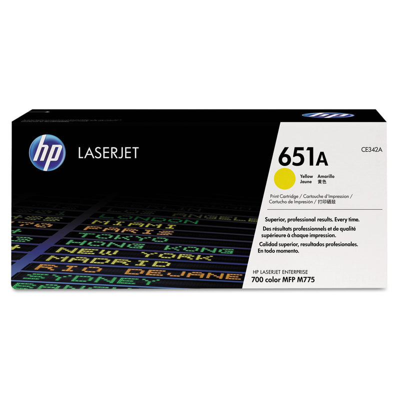 HP HP 651A, (CE342A) Yellow Original LaserJet Toner Cartridge (HEWCE342A) Each