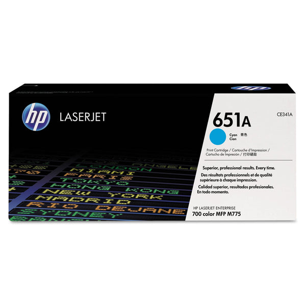 HP HP 651A, (CE341A) Cyan Original LaserJet Toner Cartridge (HEWCE341A)