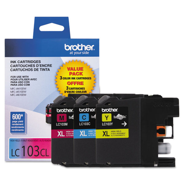 Brother LC1033PKS Innobella High-Yield Ink, 600 Page-Yield, Cyan/Magenta/Yellow (BRTLC1033PKS)