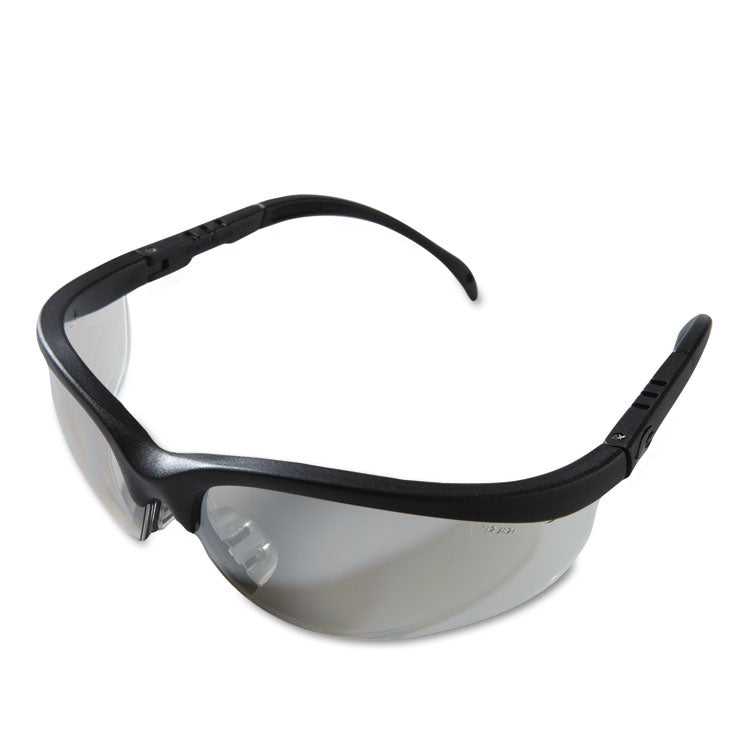 MCR™ Safety Klondike Safety Glasses, Black Matte Frame, Clear Mirror Lens, 12/Box (CRWKD119BX) Box of 12