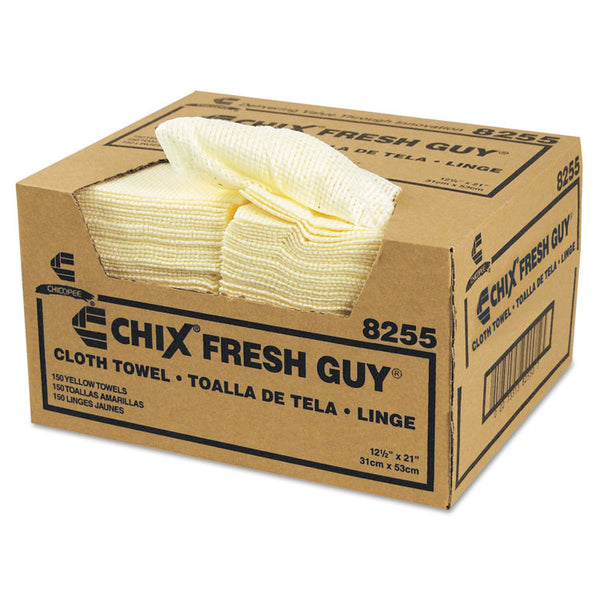 Chix® Fresh Guy Towels, 13.5 x 13.5, Yellow, 150/Carton (CHI8255) Box of 150