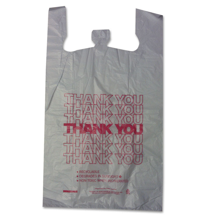 Barnes Paper Company Thank You High-Density Shopping Bags, 18" x 30", White, 500/Carton (BPC18830THYOU)