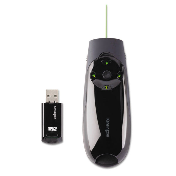 Kensington® Presenter Expert Wireless Cursor Control with Green Laser, Class 2, 150 ft Range, Black (KMW72426)