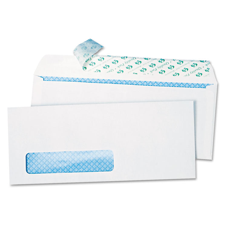 Quality Park™ Redi-Strip Security Tinted Envelope, Address Window, #10, Commercial Flap, Redi-Strip Closure, 4.13 x 9.5, White, 1,000/Box (QUA69222B) Box of 1000