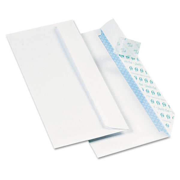 Quality Park™ Redi-Strip Security Tinted Envelope, #10, Commercial Flap, Redi-Strip Heat-Resistant Closure, 4.13 x 9.5, White, 1,000/Box (QUA69122B) Box of 1000