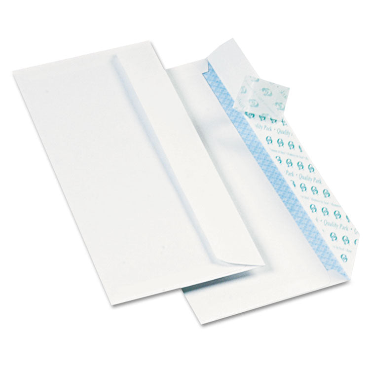 Quality Park™ Redi-Strip Security Tinted Envelope, #10, Commercial Flap, Redi-Strip Heat-Resistant Closure, 4.13 x 9.5, White, 1,000/Box (QUA69122B) Box of 1000