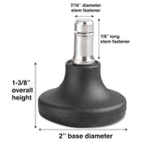 Master Caster® Low Profile Bell Glides, Grip Ring Type B Stem, 2" x 1.38" Glide, Matte Black, 5/Set (MAS70178) Set of 5