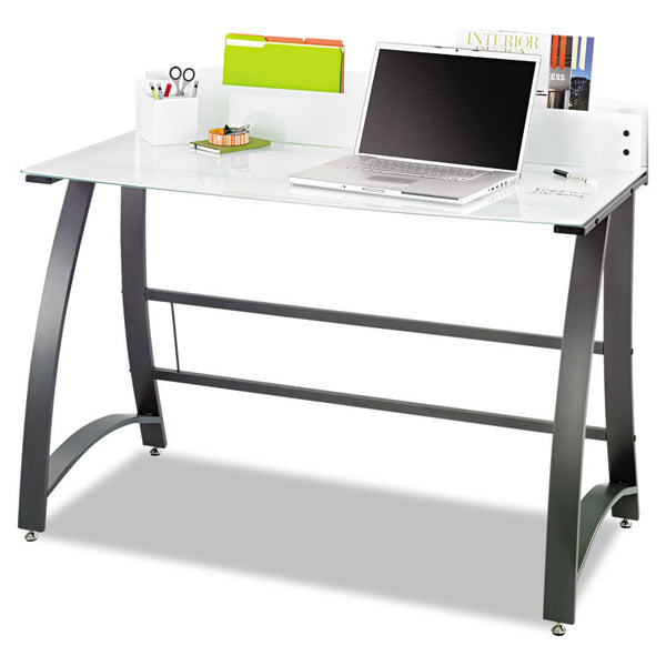 Safco® Xpressions 47" Computer Desk, 47" x 23" x 37", Frosted/Black (SAF1938TG)