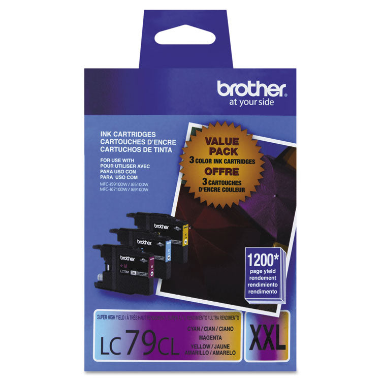 Brother LC793PKS Innobella Super High-Yield Ink, 1,200 Page-Yield, Cyan/Magenta/Yellow (BRTLC793PKS) Each