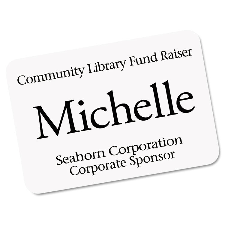 Avery® EcoFriendly Adhesive Name Badge Labels, 3.38 x 2.33, White, 400/Box (AVE45395) Box of 400