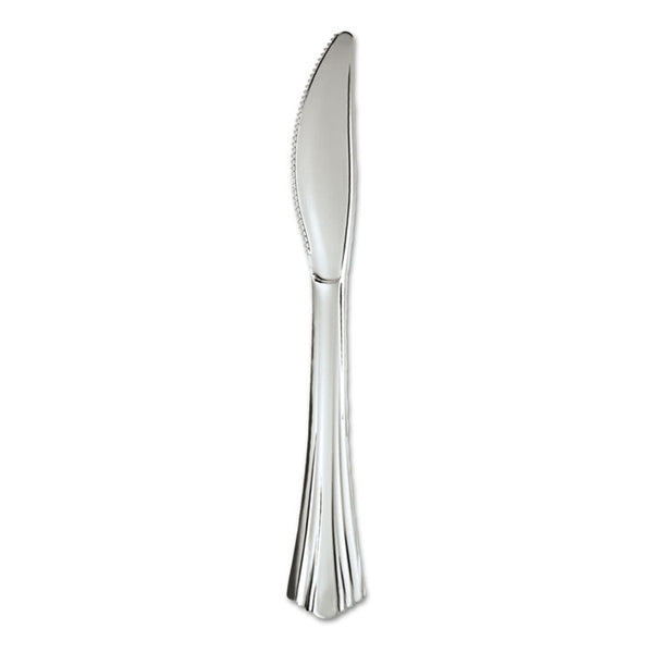 WNA Heavyweight Plastic Knives, Silver, 7 1/2", Reflections Design, 600/Carton (WNA630155)