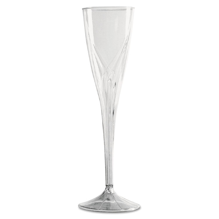 WNA Classicware One-Piece Champagne Flutes, 5 oz, Clear, Plastic, 10/Pack, 10 Packs/Carton (WNACWSC5) Case of 100