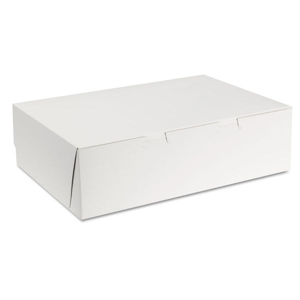 SCT® White One-Piece Non-Window Bakery Boxes, 1/4-Sheet Cake Box, 14 x 10 x 4, White, Paper, 100/Carton (SCH1025) Case of 100