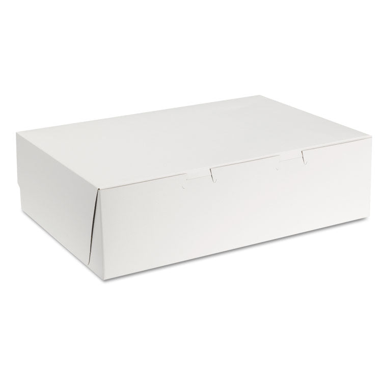 SCT® White One-Piece Non-Window Bakery Boxes, 1/4-Sheet Cake Box, 14 x 10 x 4, White, Paper, 100/Carton (SCH1025) Case of 100