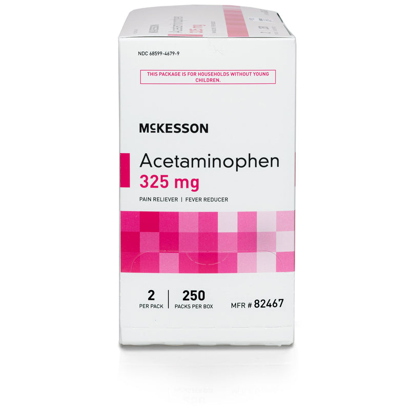 McKesson Pain Relief 325 mg Strength Acetaminophen Unit Dose Tablet 250 per Box (1111736_CS) 3000/CS