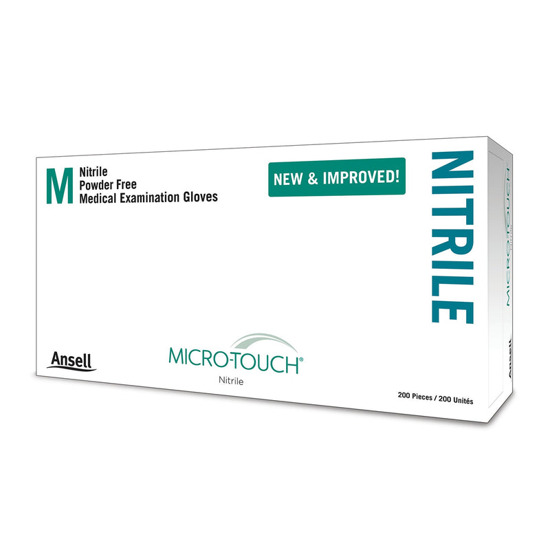 Micro-Touch® Nitrile Exam Glove Medium NonSterile Nitrile Standard Cuff Length Textured Fingertips Blue Chemo Tested (703151_CS) 10/CS