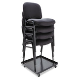 Alera® Stacking Chair Dolly, Metal, 320 lb Capacity, 22.44" x 22.44" x 3.93", Black (ALESCCART)