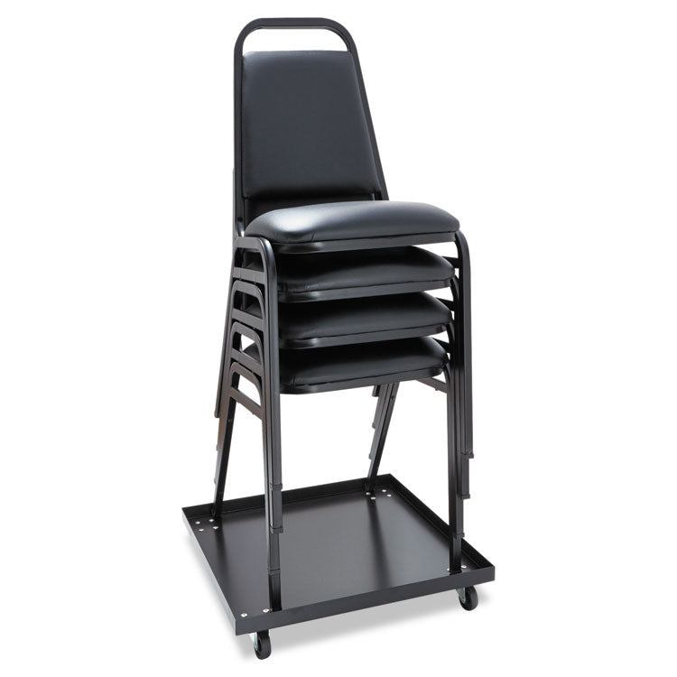 Alera® Padded Steel Stacking Chair, Supports Up to 250 lb, 18.5" Seat Height, Black Seat, Black Back, Black Base, 4/Carton (ALESC68VY10B) Case of 4