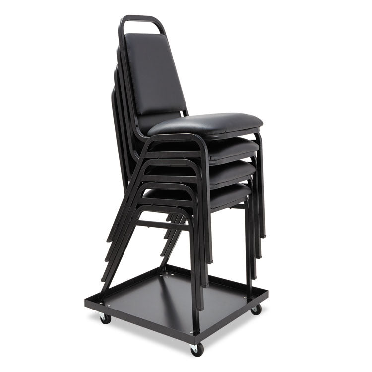 Alera® Stacking Chair Dolly, Metal, 320 lb Capacity, 22.44" x 22.44" x 3.93", Black (ALESCCART)