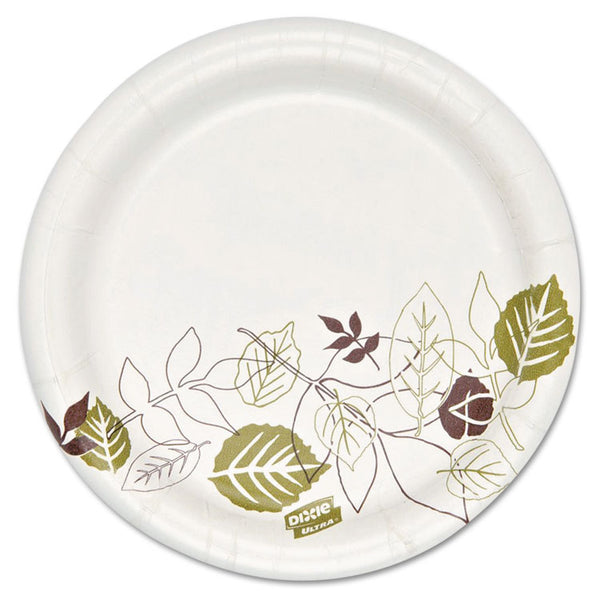 Dixie® Pathways Soak Proof Shield Heavyweight Paper Plates, 5.88" dia, Green/Burgundy, 250 Pack, 4 Packs/Carton (DXESXP6PATHCT)