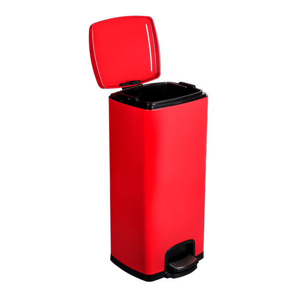 McKesson Trash Can 32 Quart / 8 gal. Red Metal Square (1223682_EA) 1/EA