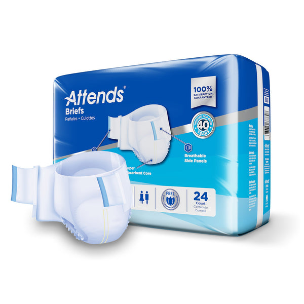 Attends® Unisex Incontinence Brief Medium Disposable Heavy Absorbency (955303_CS) 96/CS