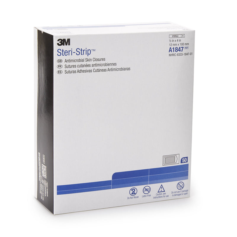 Steri-Strip™ Antimicrobial Antimicrobial Skin Closure Strip 1/2 X 4 Inch Nonwoven Material Reinforced Strip Tan (127107_EA) 1/EA