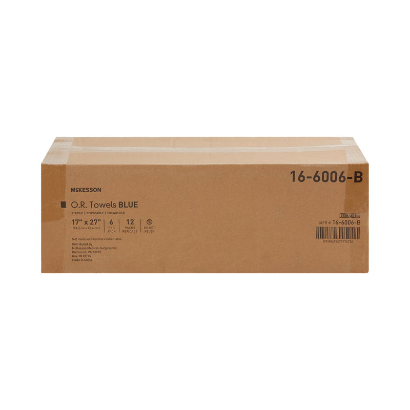 McKesson O.R. Towel 17 W X 27 L Inch Blue Sterile (277862_CS) 12/CS