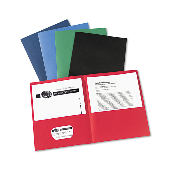 Avery® Two-Pocket Folder, 40-Sheet Capacity, 11 x 8.5, Assorted Colors, 25/Box (AVE47993)