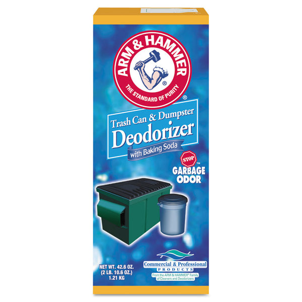 Arm & Hammer™ Trash Can and Dumpster Deodorizer with Baking Soda, Sprinkle Top, Original, Powder, 42.6 oz Box, 9/Carton (CDC3320084116CT)