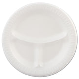 Dart® Quiet Classic Laminated Foam Plates, 3-Compartment, 9" dia, White, 125/Pack, 4 Packs/Carton (DCC9CPWQR)