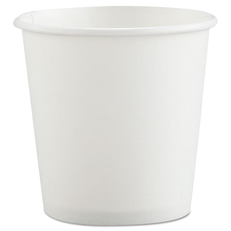 SOLO® Single-Sided Poly Paper Hot Cups, 4 oz, White, 50 Bag, 20 Bags/Carton (SCC374W2050)